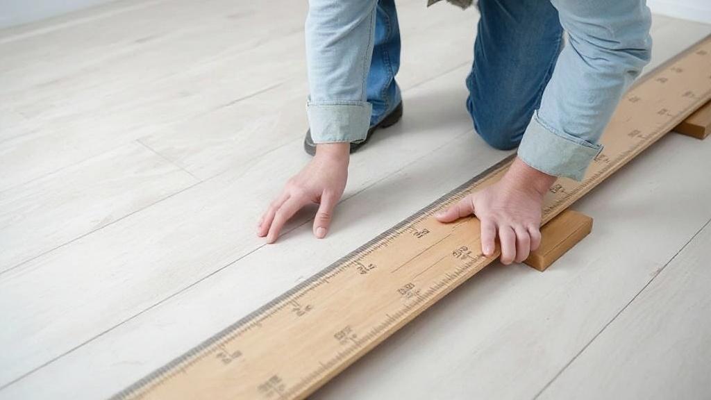 Wykonanie wylewki samopoziomującej pod montaż paneli lub parku. Wyznaczanie poziomu i kontrola łatą: proste narzędzie, duży efekt